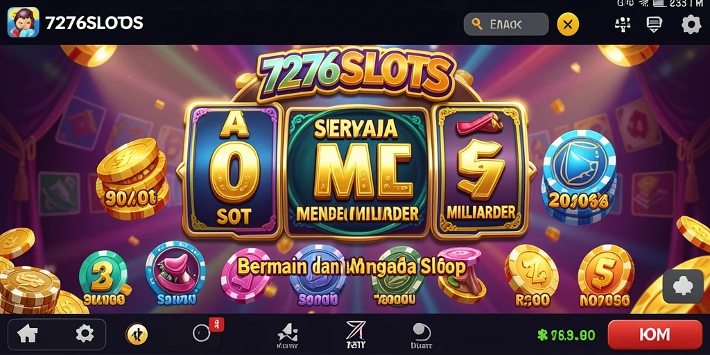 Tampilan menawan dari permainan kasino dalam 7276SLOTS.