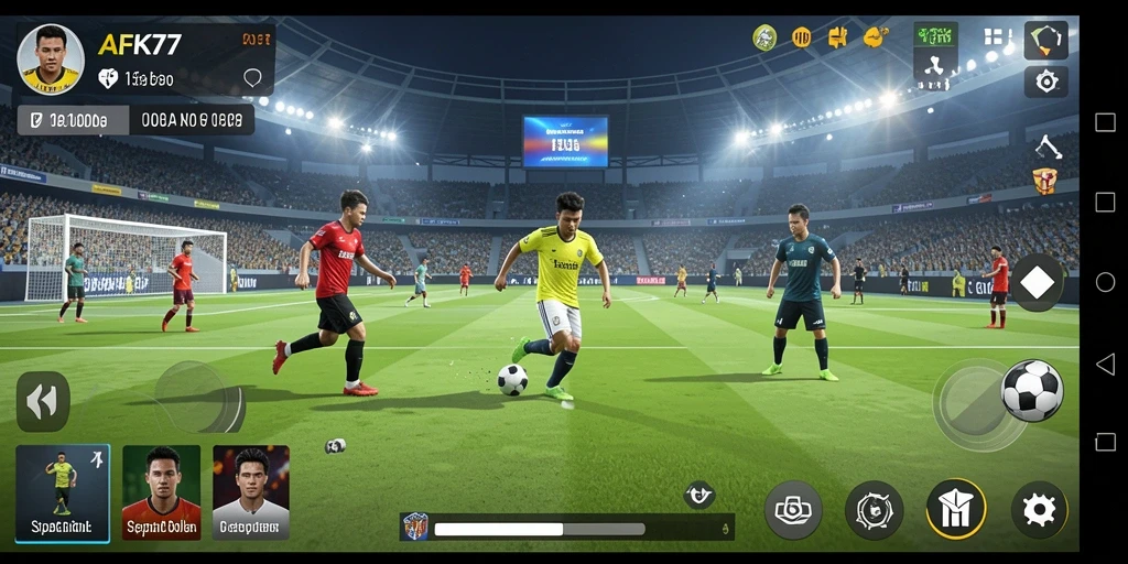 Tampilan menarik dari gameplay AFK77 dengan aksi sepak bola yang mendebarkan.