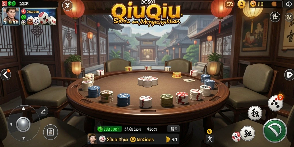 Screenshot BOS01 menampilkan aksi seru permainan QiuQiu.