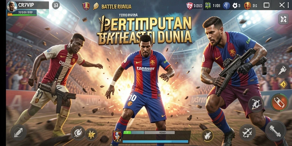 Tampilan gameplay CR7VIP yang mendebarkan dalam mode Battle Royale.