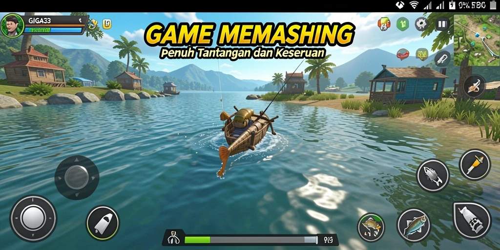 Screenshot GIGA33 menampilkan aksi memancing yang seru dan menantang.