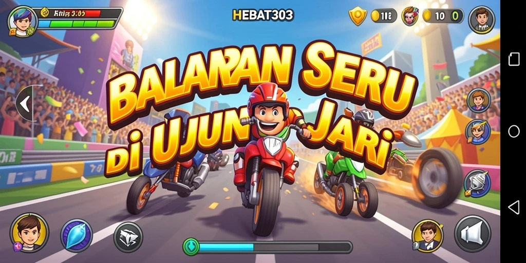 Tampilan gameplay seru balapan HEBAT303.