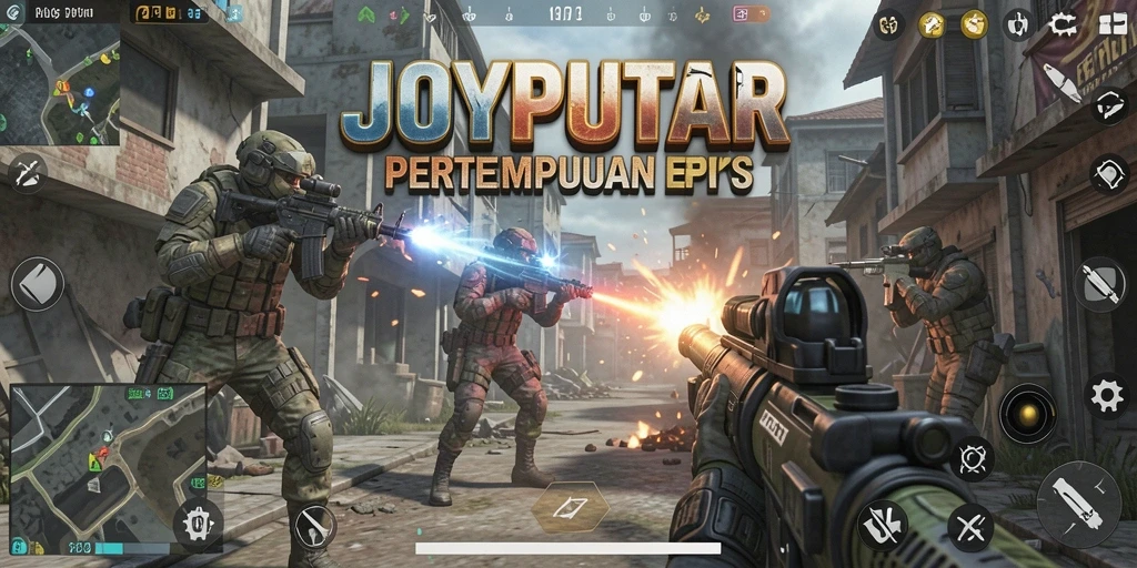 Screenshot gameplay menampilkan aksi tembak-menembak penuh adrenaline.