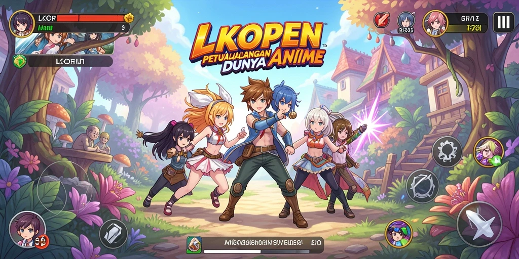 Tampilan gameplay LKOPEN yang seru dan interaktif dalam dunia Anime.