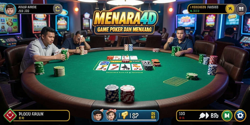 Tampilan gameplay Poker yang seru dan mendebarkan di MENARA4D.