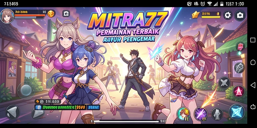 Tangkapan layar gameplay <strong>MITRA77</strong> menampilkan aksi karakter Anime yang mendebarkan.