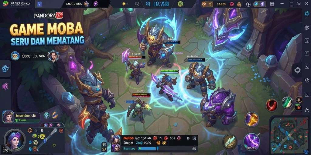 Screenshot gameplay PANDORA88 dengan aksi seru di arena pertarungan.
